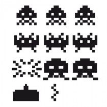 Stickers jeu space invaders