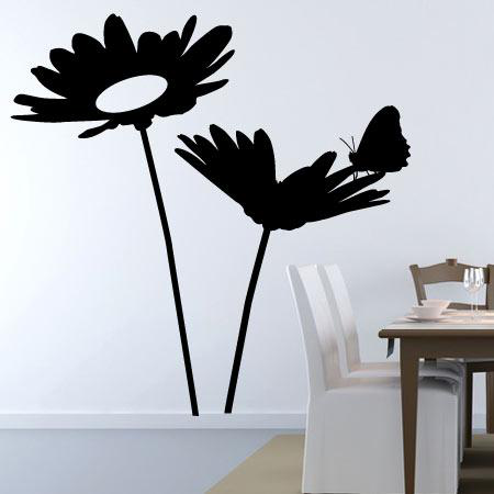 sticker fleur papillon