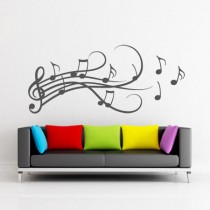 Stickers portee musicale arabesques