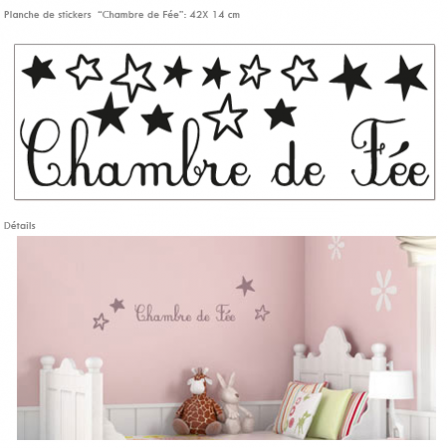 Stickers Sweet Graphique personnalisables -   Chambre de Fee