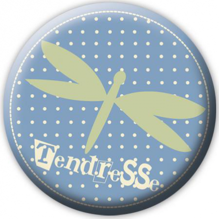 Badge Tendresse - Bleu olive