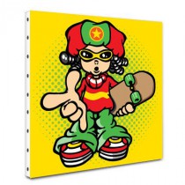 Toile Reggae boy and skateboard