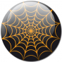 Badge Halloween toile araignée orange