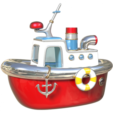 Stickers Bateau rouge