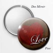 Miroir de poche love coeur