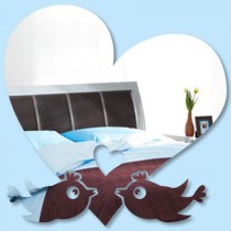 Stickers Amour Oiseaux Miroir