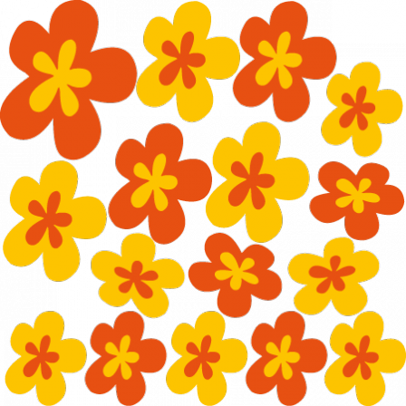 Stickers Fleurs Design 2 oranges - Stickers Malin
