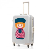 Stickers Valise Poupée Russe rose et bleue