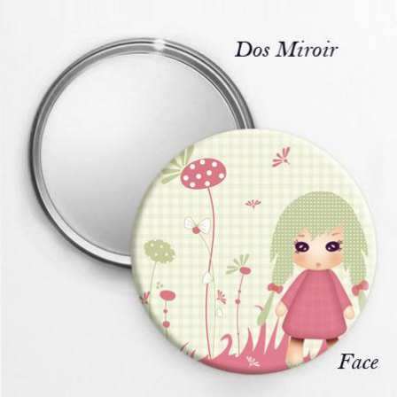 Miroir de poche Kiwi Doll - Mon Jardin Secret