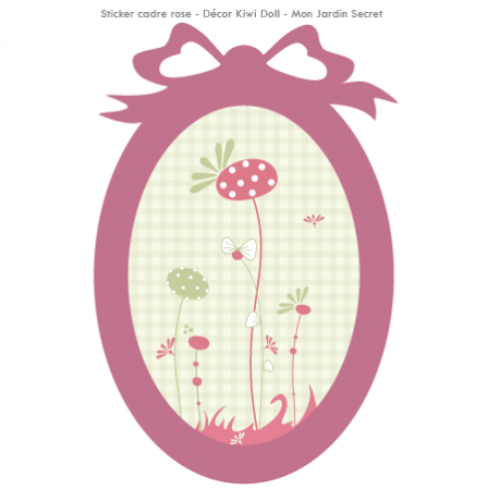 Stickers cadre -  Décor Kiwi Doll - Mon Jardin Secret - Cadre rose