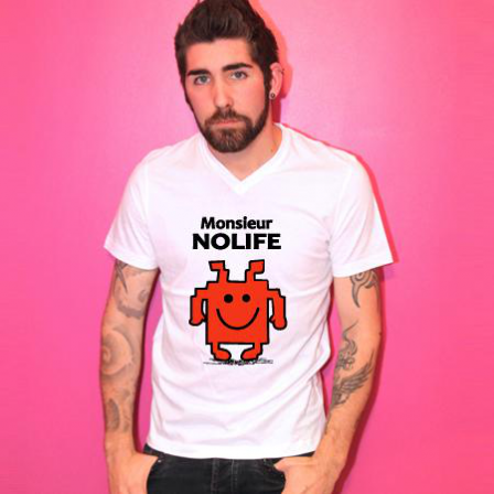 Tee shirt col V homme Monsieur No life