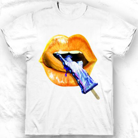 Tee-shirt col rond Lips New-York