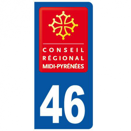 Stickers plaque 46 Midi Pyrénées