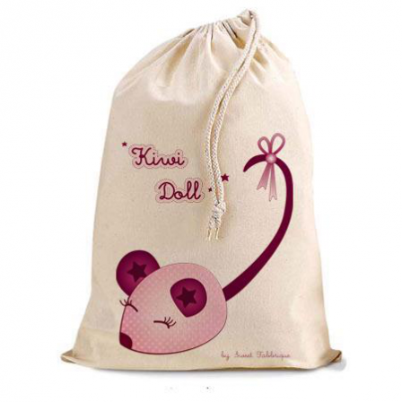 Sac coton Souris Kiwi Doll - Rose