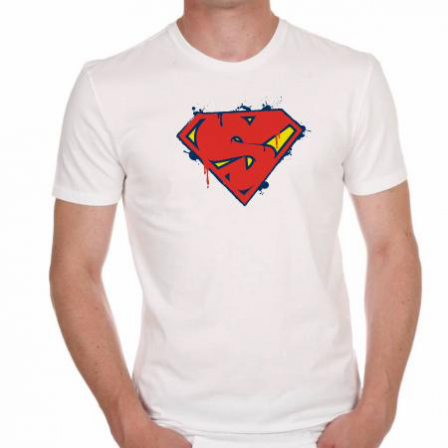 Tee-shirt col rond Superman graffiti