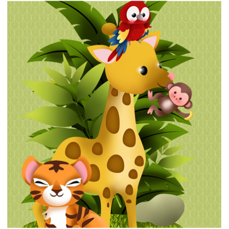 stickers interrupteur -collection Jungle- les animaux