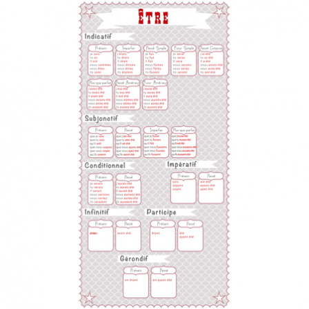 stickers conjugaison être - rose