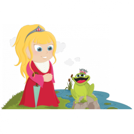 Stickers CONTE Princesse et grenouille