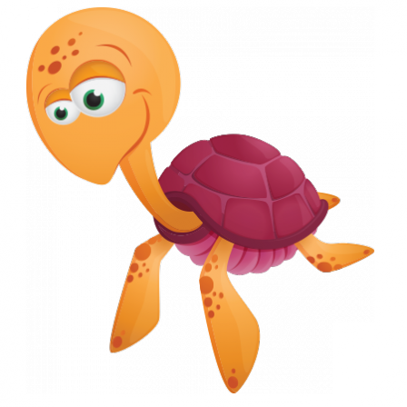 Stickers GEANTS DES MERS Petite tortue orange