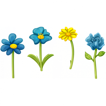 Stickers fleurs d'été bleues – Stickers STICKERS NATURE Fleurs