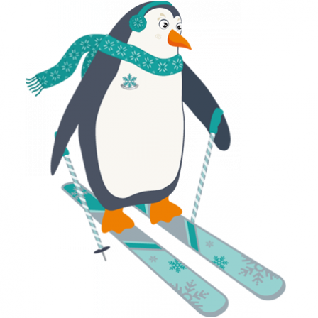 Stickers Animaux Banquise - Pingouin Ski - Stickers Malin