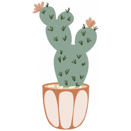 Stickers rectangulaire cactus à fleurs