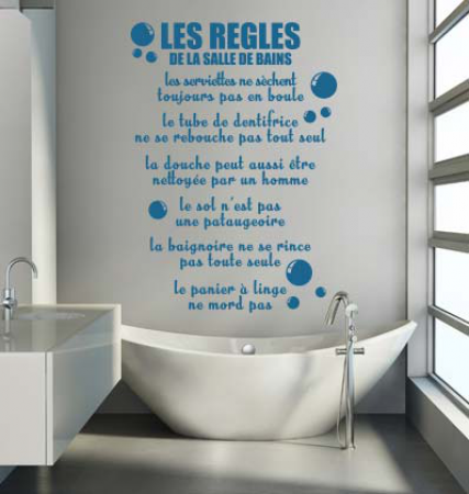 Stickers Règles de la Salle de bains - Stickers Malin