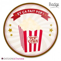 Badge bonbon - Pop corn