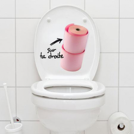 Stickers WC papier toilette - Stickers Malin