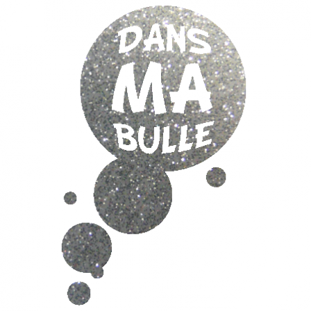 Stickers dans ma bulle pailleté argent