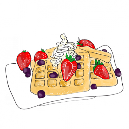 Stickers Gaufre fraise et chantilly