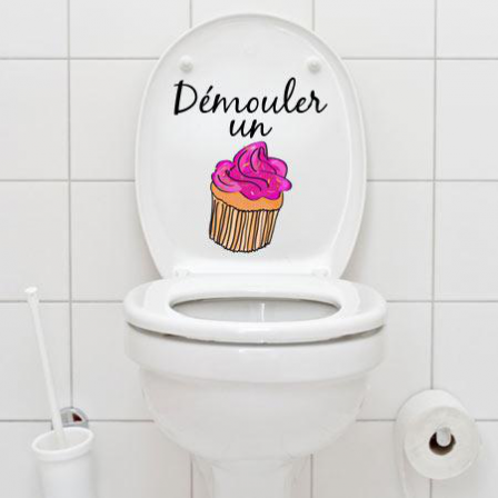 Stickers WC démouler un cake