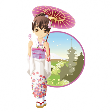 Stickers manga kimono summer