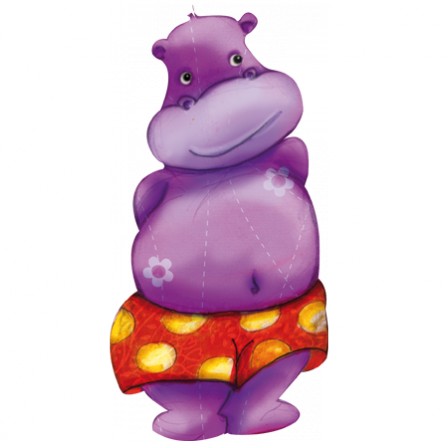 Stickers hippopotame violet